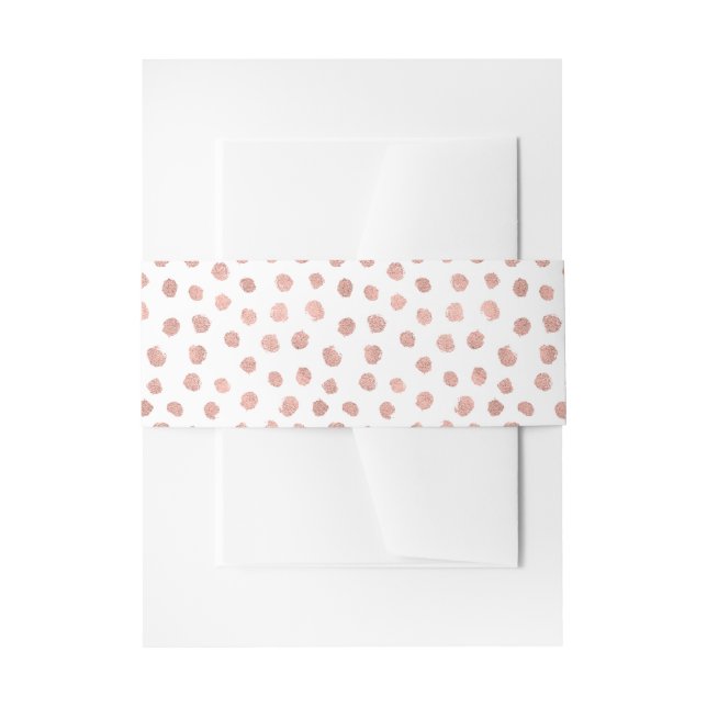 Moderne Rose Gold Liebe Polka Dot Wedelband Einladungsbanderole (Vorderseite Beispiel)