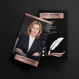 Moderne Rose Gold Loan Signing Agent Notar Public Visitenkarte