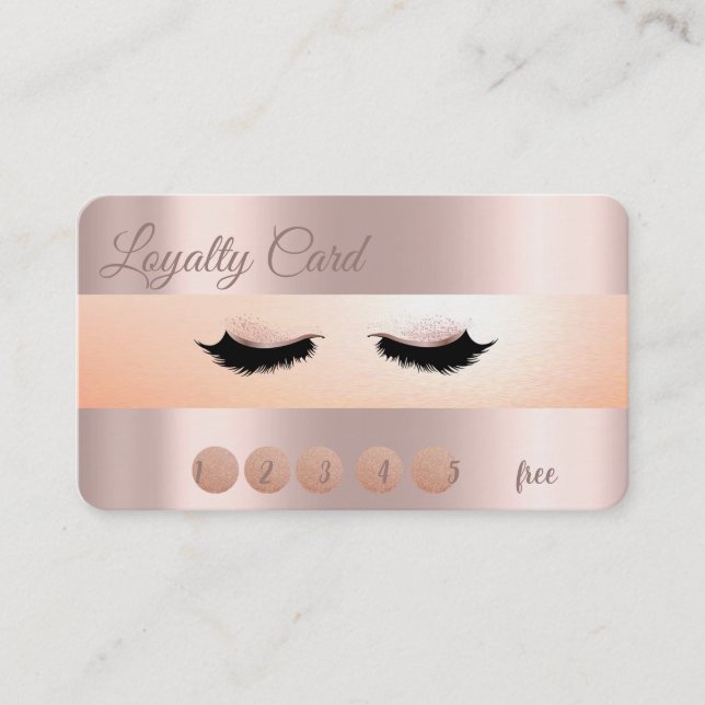 Moderne Rose Gold Makeup, Imitate Lashes Treuekart Treuekarte (Vorderseite)