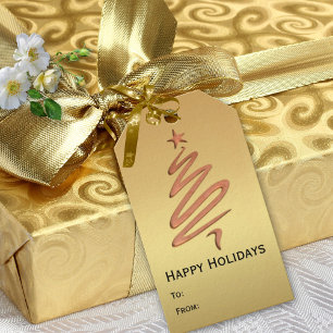 Moderne Rose Gold Metallic Holidays Gift Tag Geschenkanhänger
