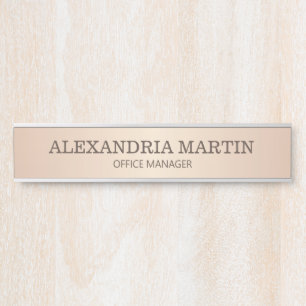 Moderne Rose Gold Metallic Name Job Name Türzeiche Türschild