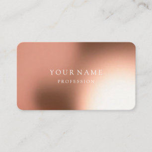 Moderne Rose Gold Minimal Silk Metallic Weiß Visitenkarte
