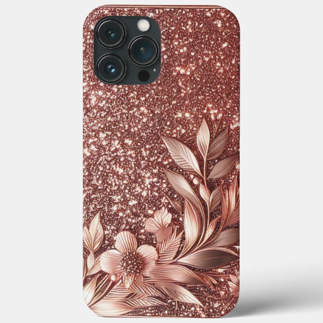 Moderne Rose Gold mit Blütenkurve10 Case-Mate iPhone Hülle (Rückseite)