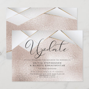 Moderne Rose Gold Perlen Facets verschoben Hochzei Einladung