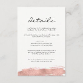 Moderne Rose Gold Pinselstrich Hochzeitskarte Begleitkarte