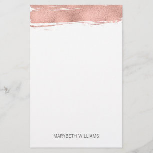 Moderne Rose Gold Pinselstrich Stationierung Briefpapier
