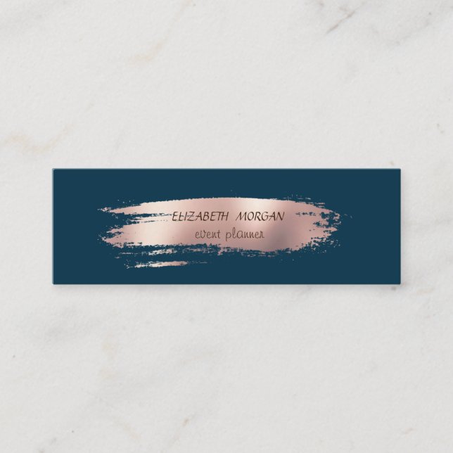 Moderne Rose Gold Pinselstriche, einfach Mini Visitenkarte (Vorderseite)