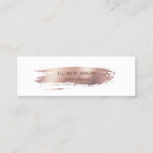 Moderne Rose Gold Pinselstriche, weiß Mini Visitenkarte