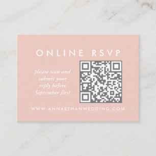 Moderne Rose Gold Rings Hochzeiten Online QR Code  Begleitkarte