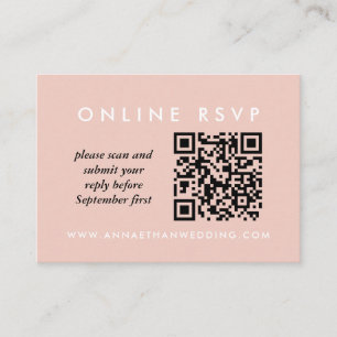 Moderne Rose Gold Rings Hochzeiten Online QR Code  Begleitkarte