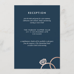 Moderne Rose Gold Rings Hochzeitskarte Einladung