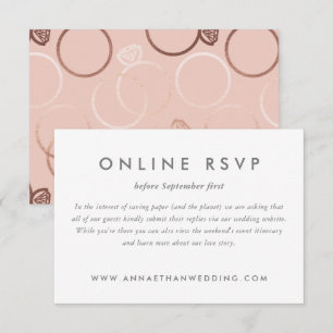 Moderne Rose Gold Rings Wedeln Online RSVP Card Karte