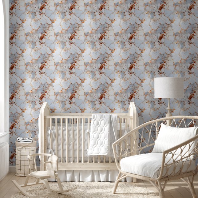 Moderne Rose Gold Rosa Marmor Tapete (Kinder)