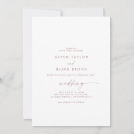 Moderne Rose Gold Script Couple & Partys Hochzeite Einladung