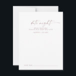 Moderne Rose Gold Script Date Night Idee Hinweiskarte<br><div class="desc">Diese modernen Rose-Gold-Drehbuch-Datums-Ideenkarten sind die perfekte Wahl für einen minimalistischen Hochzeitsempfang oder Brautparty. Das schlichte rosa Rosa Rosengold-Design zeichnet sich durch eine einzigartige industrielle Schrift mit modernem Boho-Stil aus. Anpassbar in jeder Farbe. Behalt das Design minimal und elegant, wie es ist, oder personalisiere es durch Hinzufügen von eigenen Grafiken und...</div>