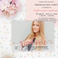 Moderne Rose Gold Script Graduate Foto Abschluss