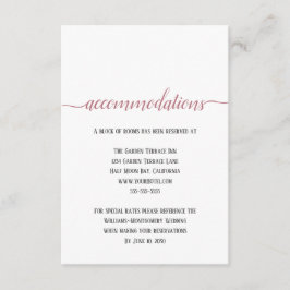 Moderne Rose Gold Script Hochzeitsunterkünfte Begleitkarte