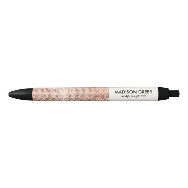 Moderne Rose Gold Sequel Personalisierter Name Kugelschreiber (Vorderseite)