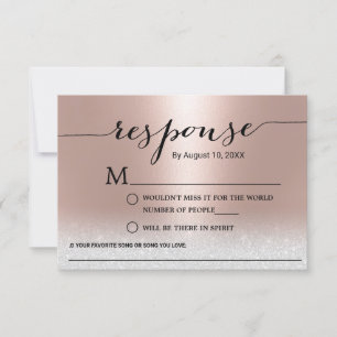 Moderne Rose Gold Song Anfrage Hochzeit RSVP