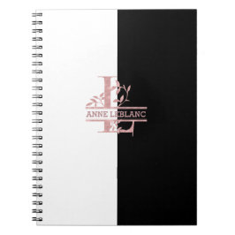 Moderne Rose Gold Split Custom Monogram L Notizblock