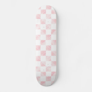 Moderne Rose Gold Strikes Schachbrettmuster Skateboard