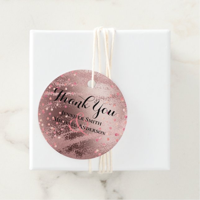 Moderne Rose Gold Trendy Budget Hochzeit Geschenkanhänger (Beispiel)