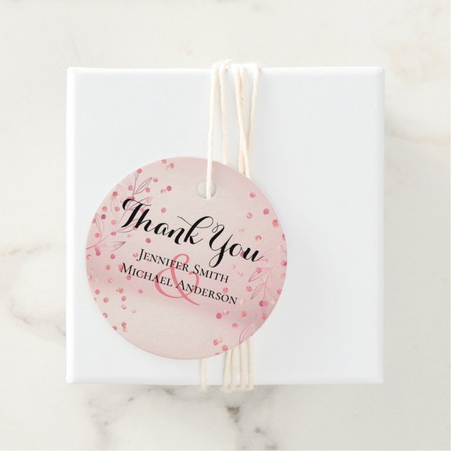 Moderne Rose Gold Trendy Budget Hochzeit Geschenkanhänger (Beispiel)
