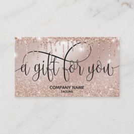 Moderne Rose Gold Tropfens Gutscheinkarte Visitenkarte