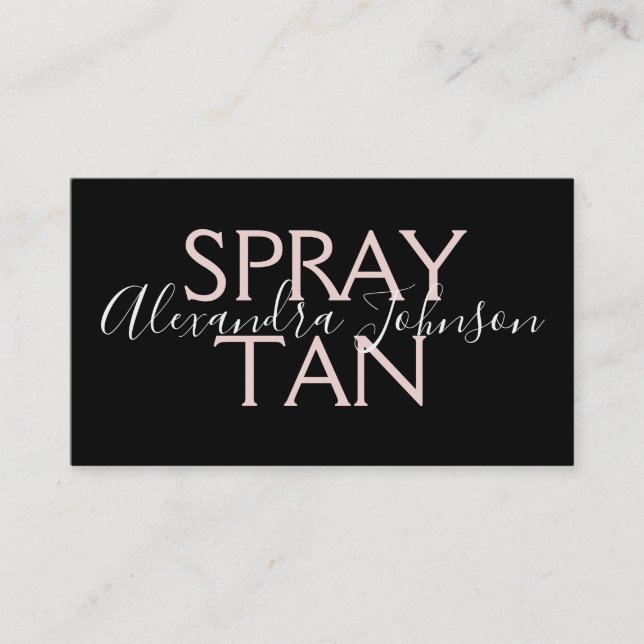 Moderne Rose Gold und Black Spray Tan Visitenkarte (Vorderseite)