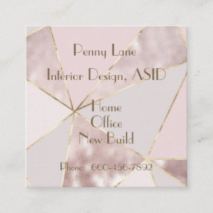 Moderne Rose Gold und Pink Square Business Card Quadratische Visitenkarte