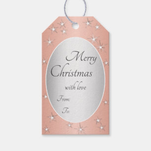 Moderne Rose Gold und Silver Effect Weihnachtsstar Geschenkanhänger