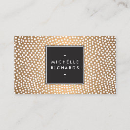 Moderne Rose Gold und Weiße Confetti Dots Visitenkarte