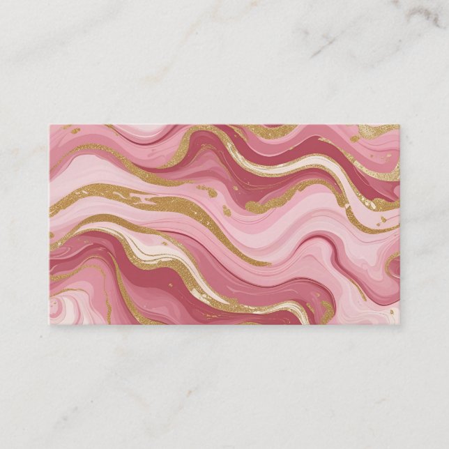 Moderne Rose Gold Venen Liquid Ink Art Visitenkarte (Vorderseite)