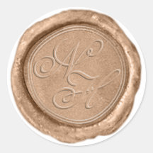 Moderne Rose Gold Wax Siegel Monogram Wedding Stic