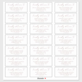 Moderne Rose Gold Wedding Guest Address Labels