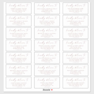 Moderne Rose Gold Wedding Guest Address Labels