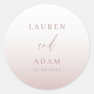 Moderne Rose Gold Wedding Monogram Runder Aufkleber