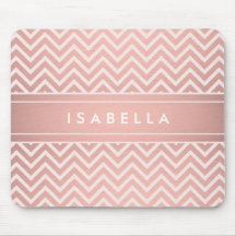 Moderne Rose Gold Zickzack Muster Mit Monogramm