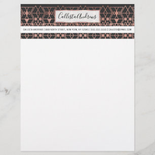 Moderne Rose Goldene Tribal Geometrische Dreiecke Briefbogen
