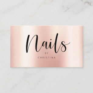 Moderne Rose goldfarbene Metallnagel-Schrift Visitenkarte