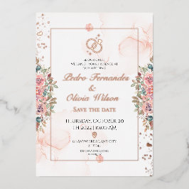 Moderne Rose Goldfolie-Hochzeitseinladung Folieneinladung