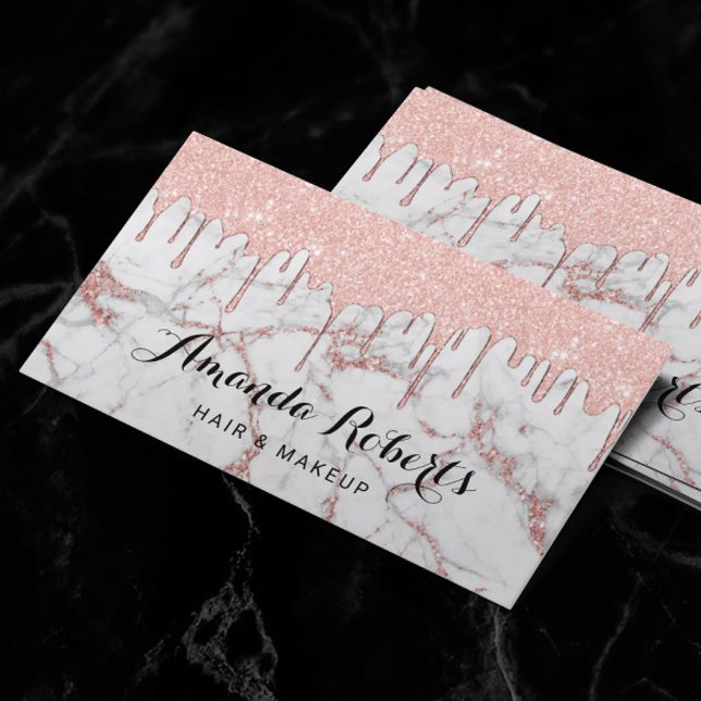 Moderne Rose Goldmarmor Makeup Artist Friseur Salo Visitenkarte (Von Creator hochgeladen)