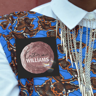 Moderne Rose Goldschub- und Weichzeichner Namensschild