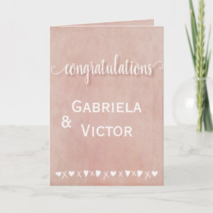 Moderne Rose Hochzeit Verlobung Glückwunsch Karte