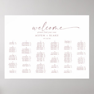 Moderne Rose Horizontaler Sitzplan Poster