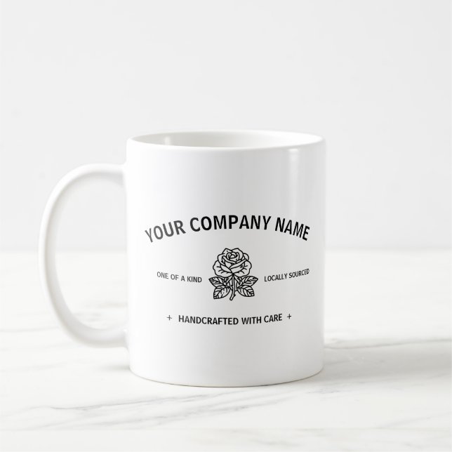 Moderne Rose | Individuell anpassbares Schwarz-wei Kaffeetasse (Links)