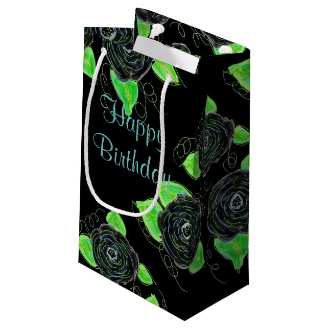 Moderne Rose Kleine Geschenktüte (Rückseite Schrägansicht)