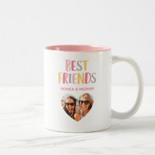Moderne rose Meilleurs Amis Photo Mug café à deux