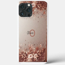 Moderne Rose mit Gold und Blumen10 Case-Mate iPhone Hülle