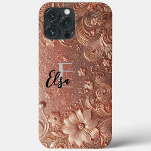 Moderne Rose mit Gold und Blumen3 Case-Mate iPhone Hülle